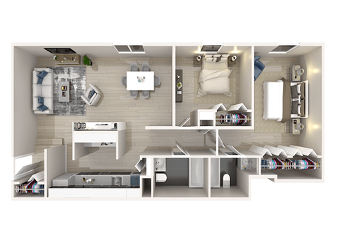 a floor plan of a one bedroom apartment at The Glendale Residence, Maryland, 20706